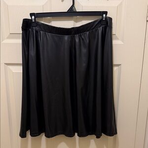 Love Black Faux Leather Circle Skirt
